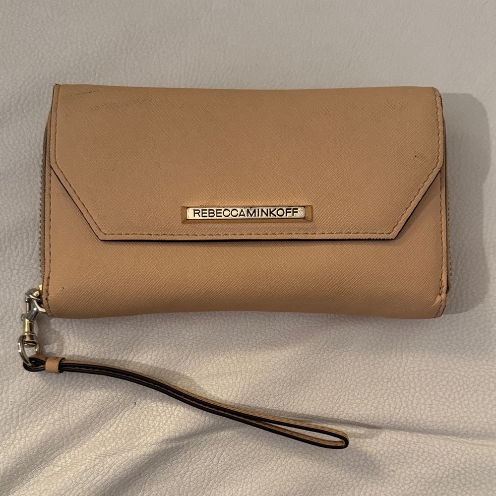 Rebecca Minkoff Beige Wristlet Clutch